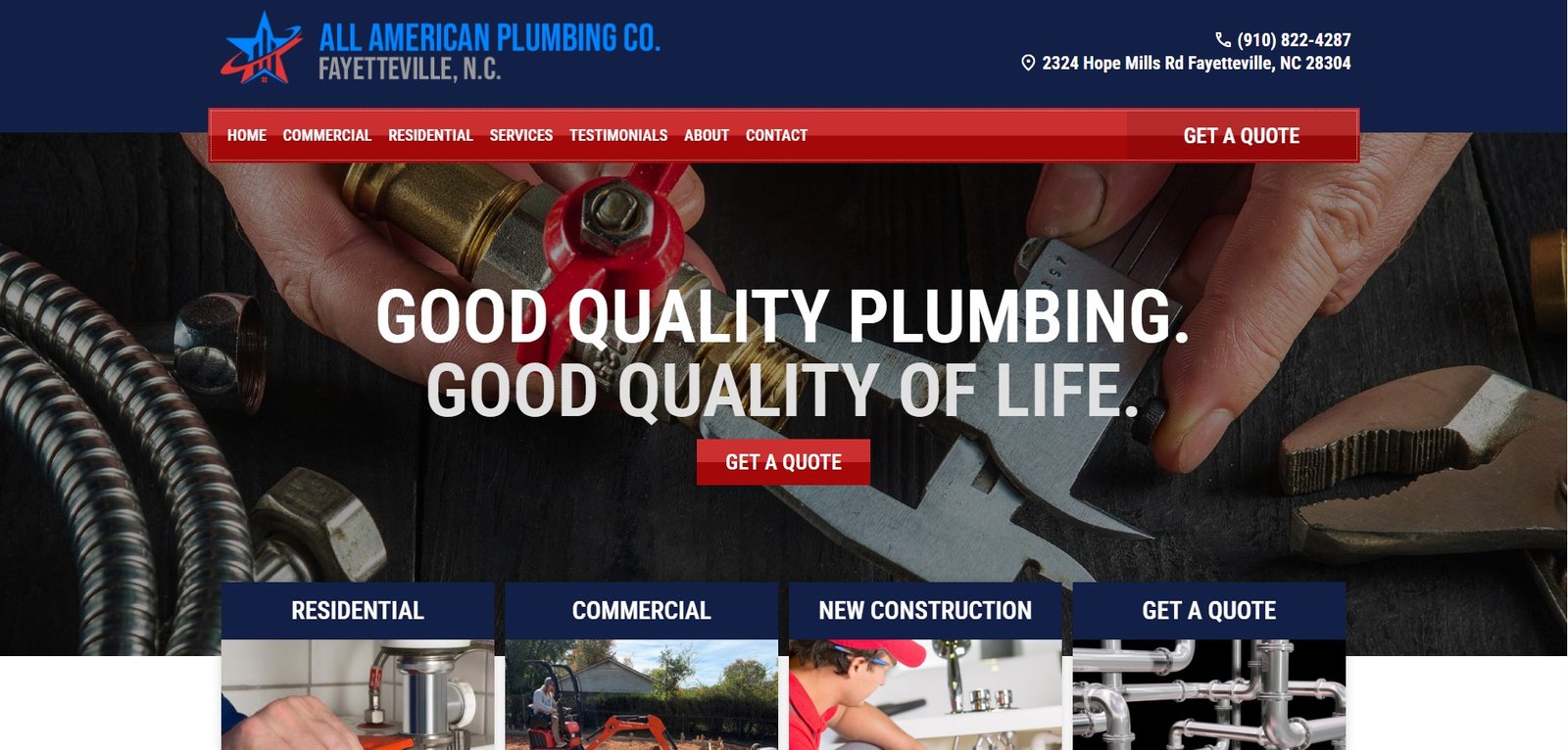 All American Plumbing Website