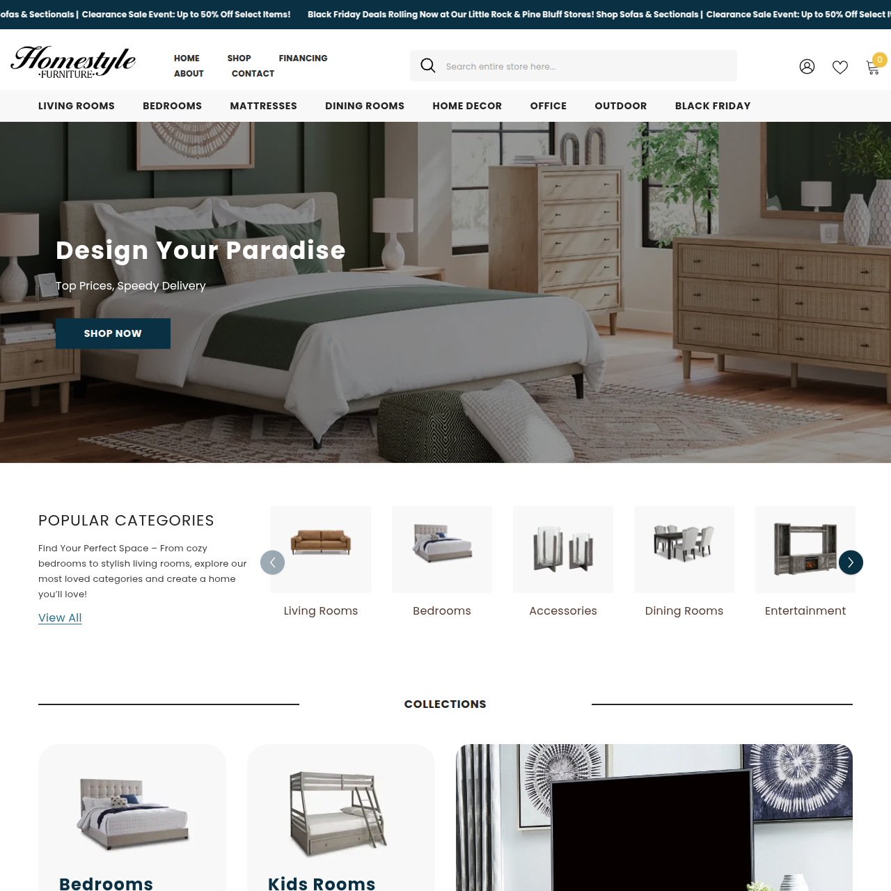 Homestyle Furniture website, designed by EagleEdge Marketing